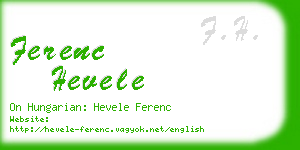 ferenc hevele business card